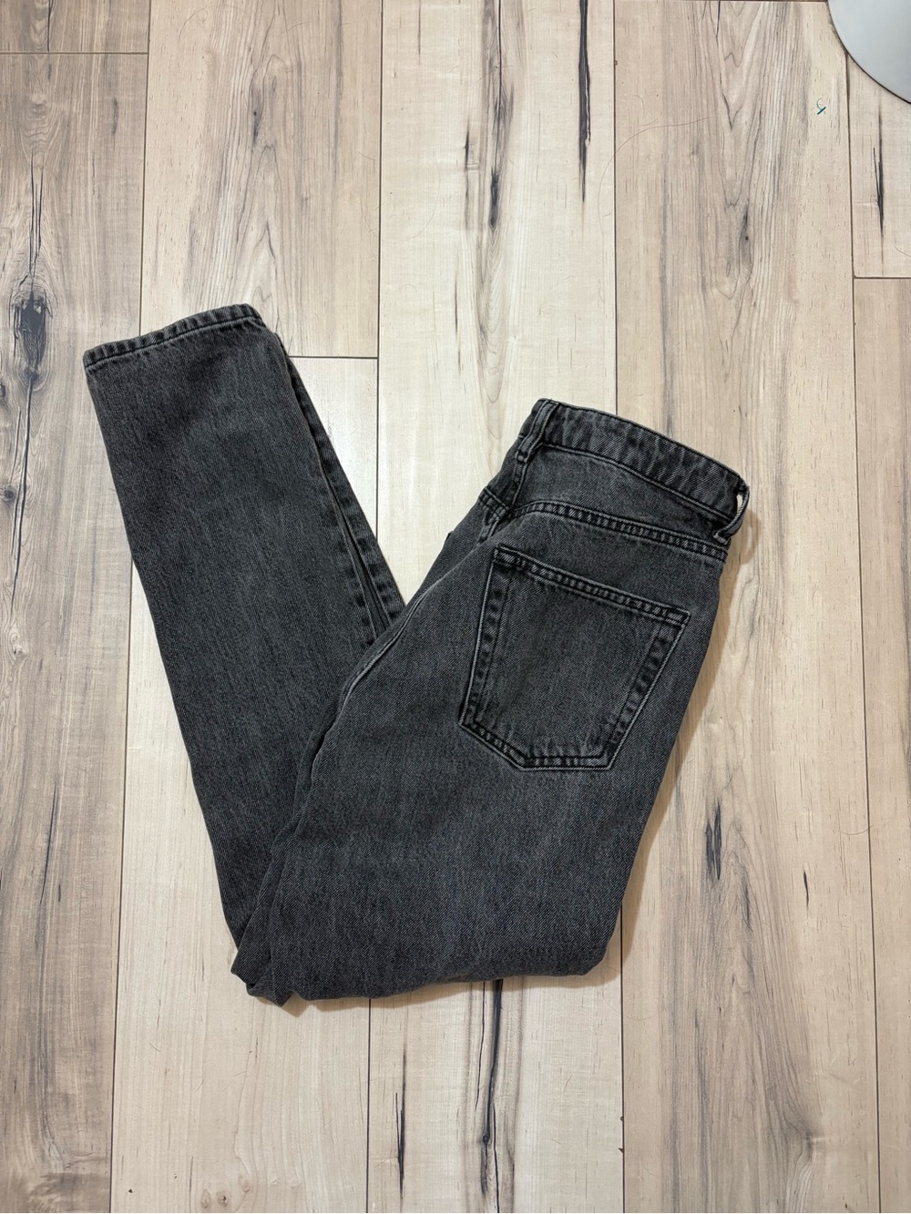 Top Shop High-Rise Grey Ripped Women’s Jeans